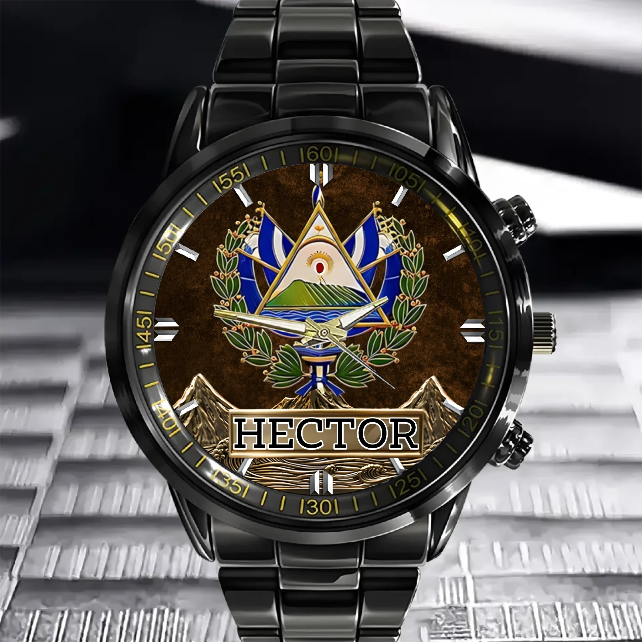 Proud El Salvador Customized Watch – Personalized Name - Gift For Expats, Friends