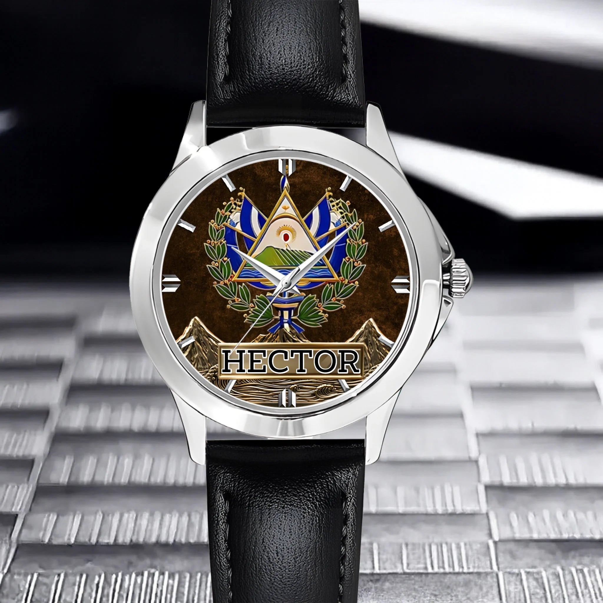 Proud El Salvador Customized Watch – Personalized Name - Gift For Expats, Friends