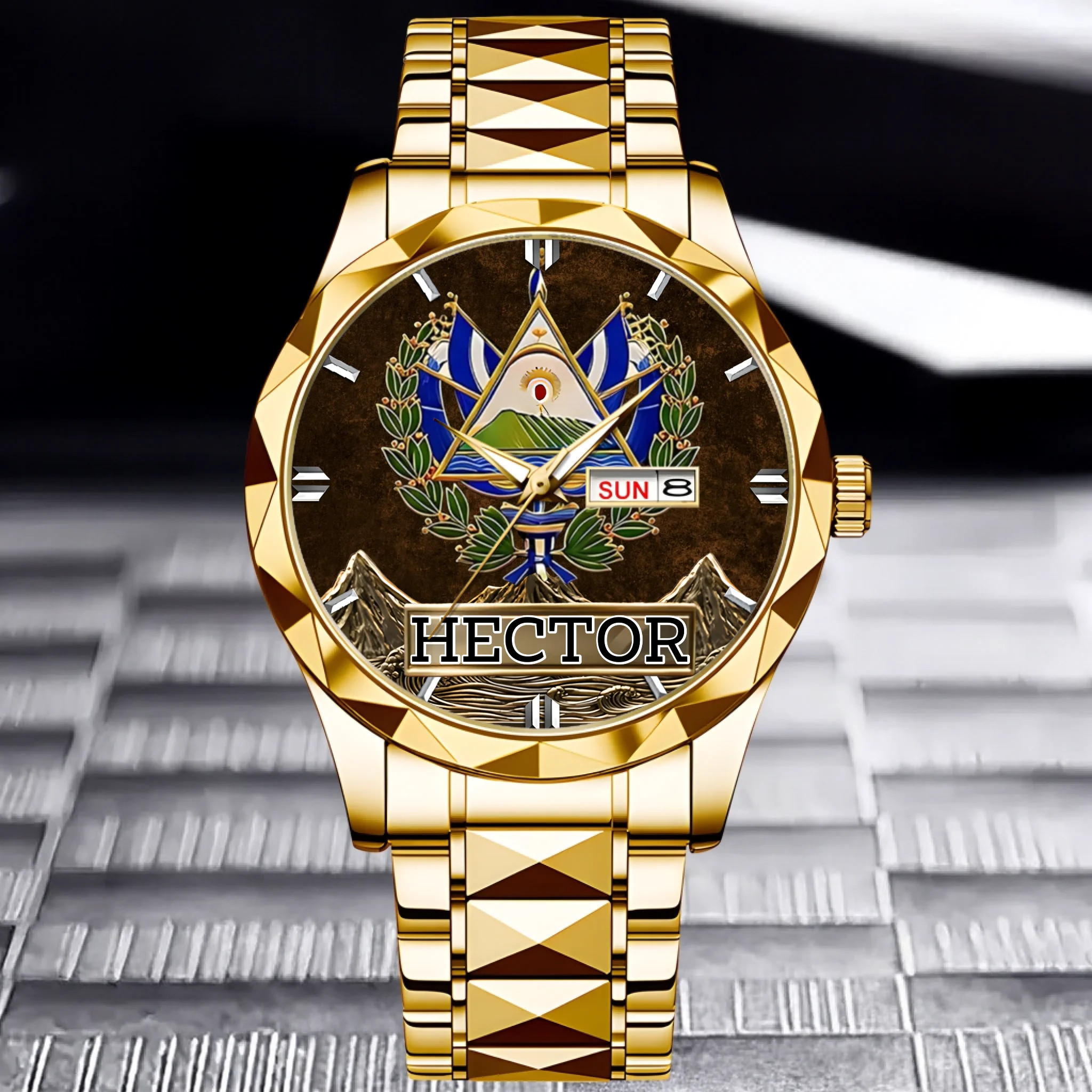 Proud El Salvador Customized Watch – Personalized Name - Gift For Expats, Friends