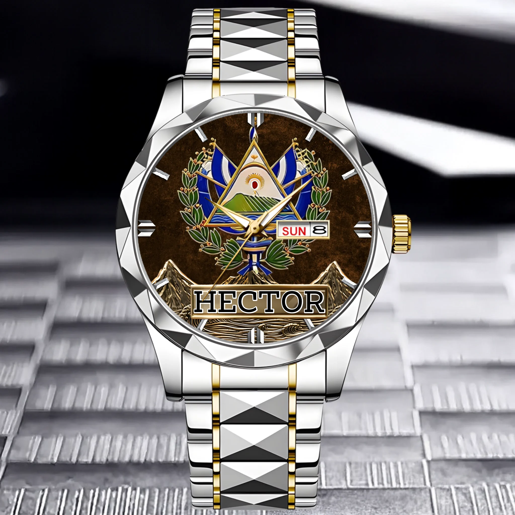 Proud El Salvador Customized Watch – Personalized Name - Gift For Expats, Friends