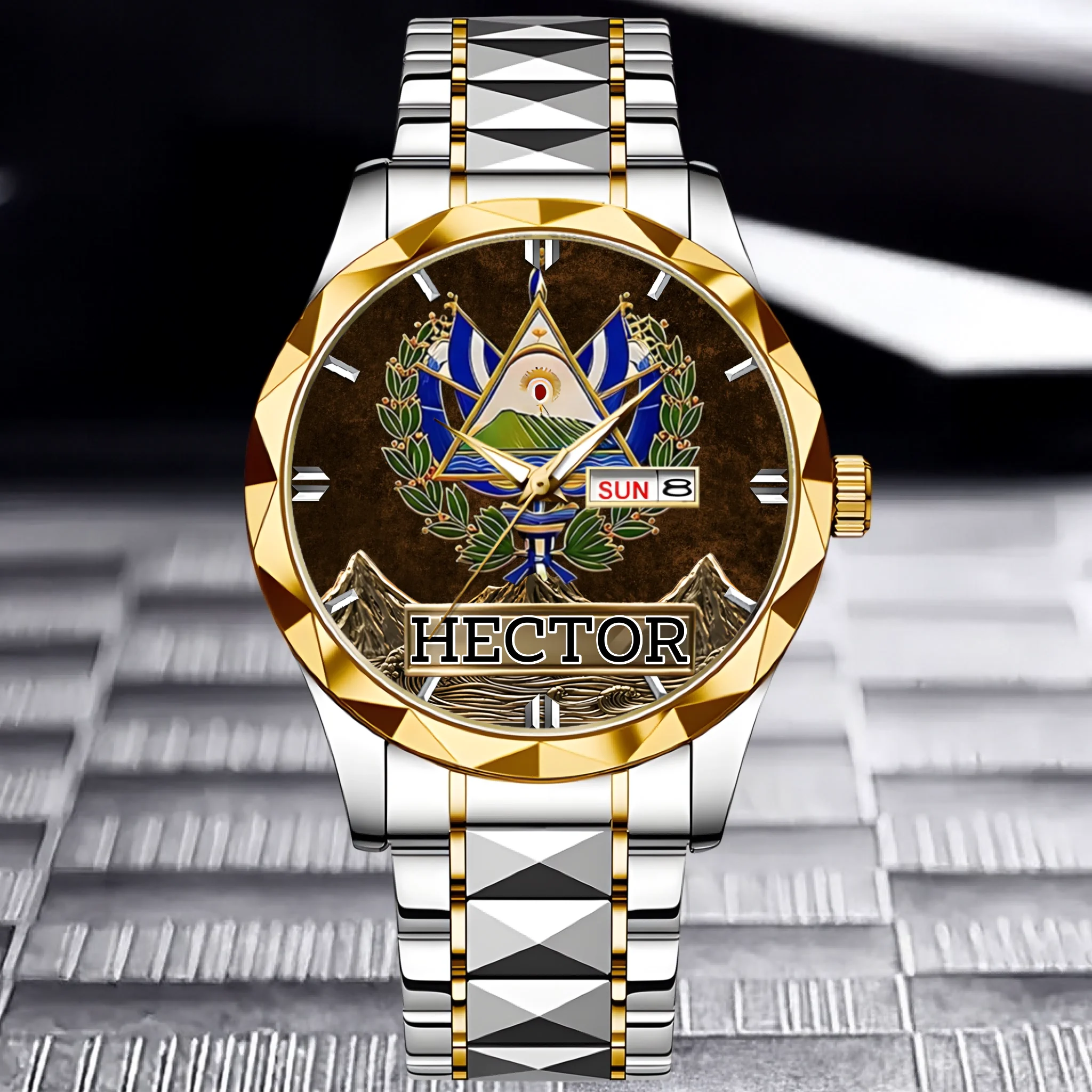 Proud El Salvador Customized Watch – Personalized Name - Gift For Expats, Friends