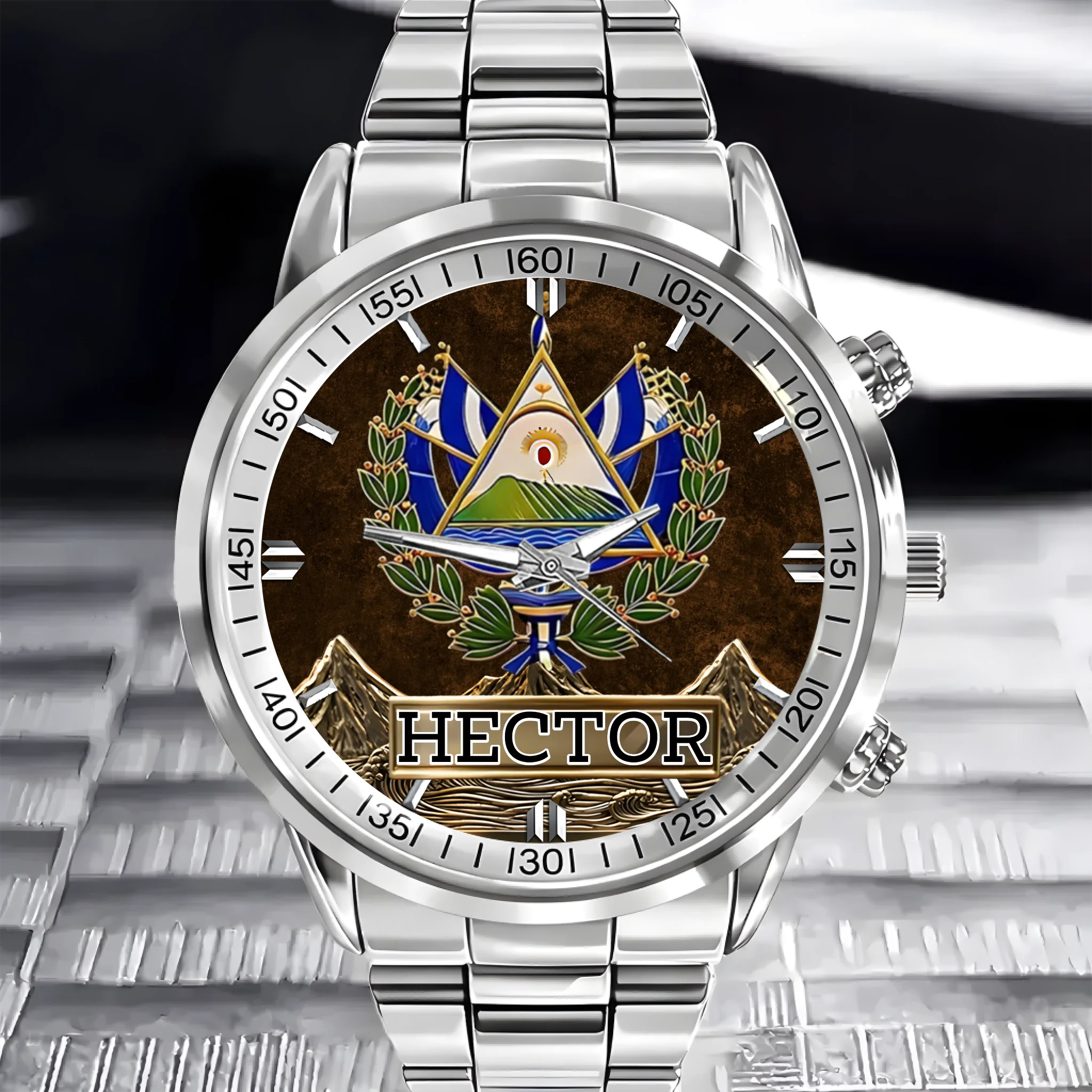 Proud El Salvador Customized Watch – Personalized Name - Gift For Expats, Friends