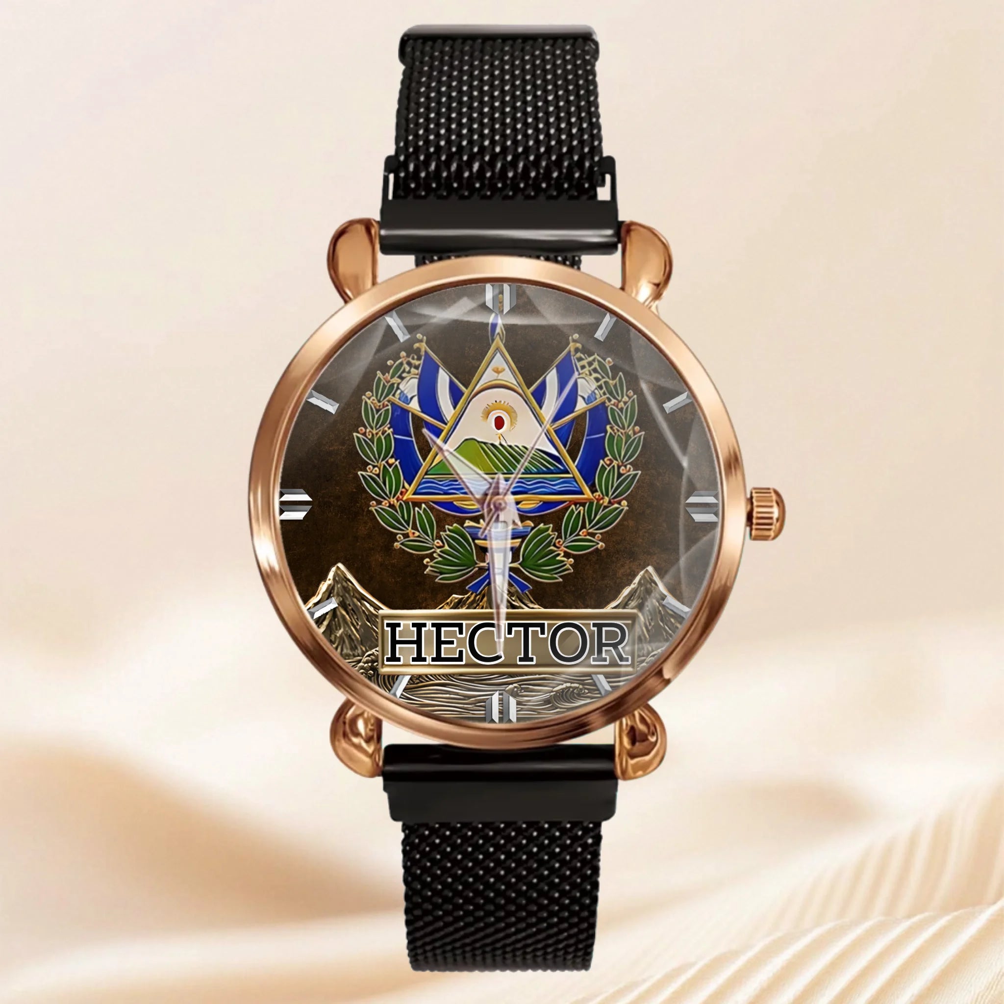 Proud El Salvador Customized Watch – Personalized Name - Gift For Expats, Friends