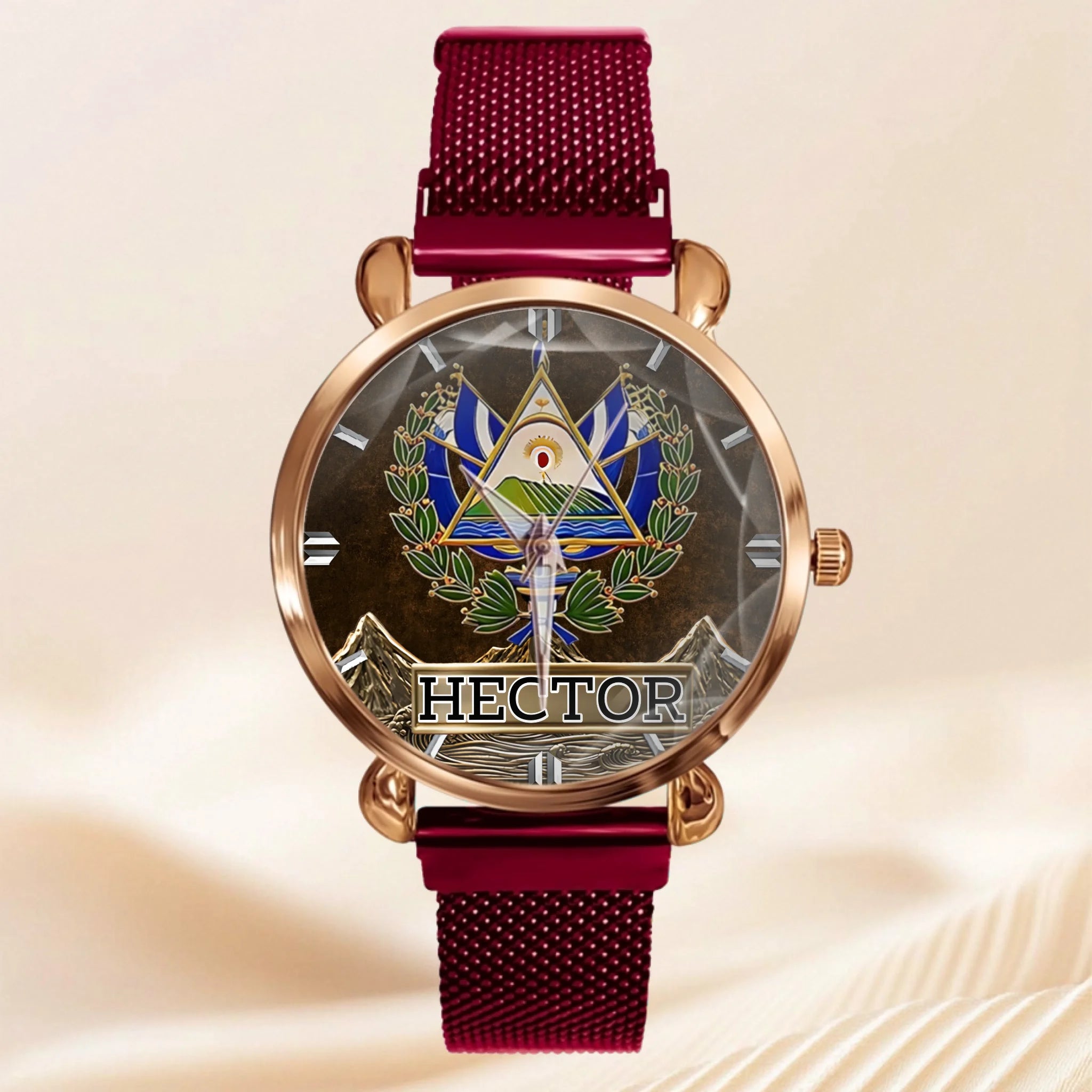 Proud El Salvador Customized Watch – Personalized Name - Gift For Expats, Friends
