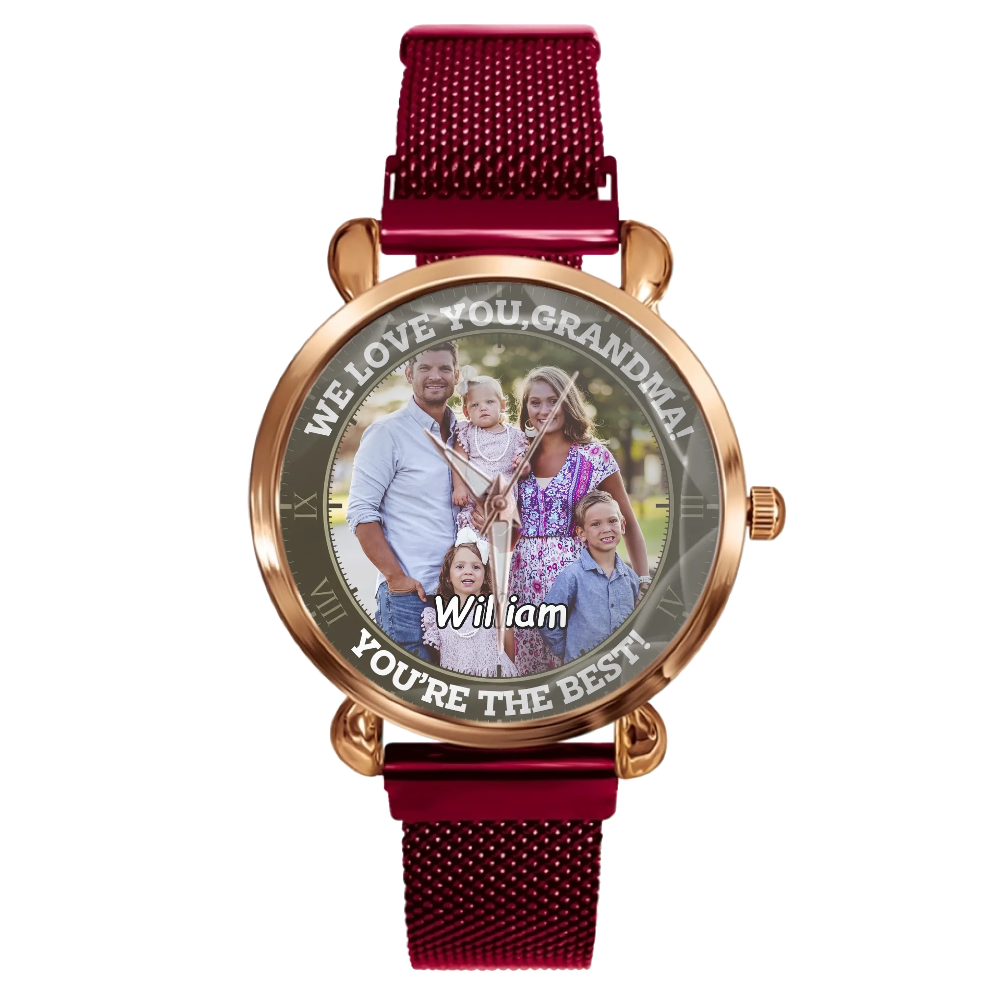 Custom Family Keepsake Watch – Personalized Photo Dial Timepiece