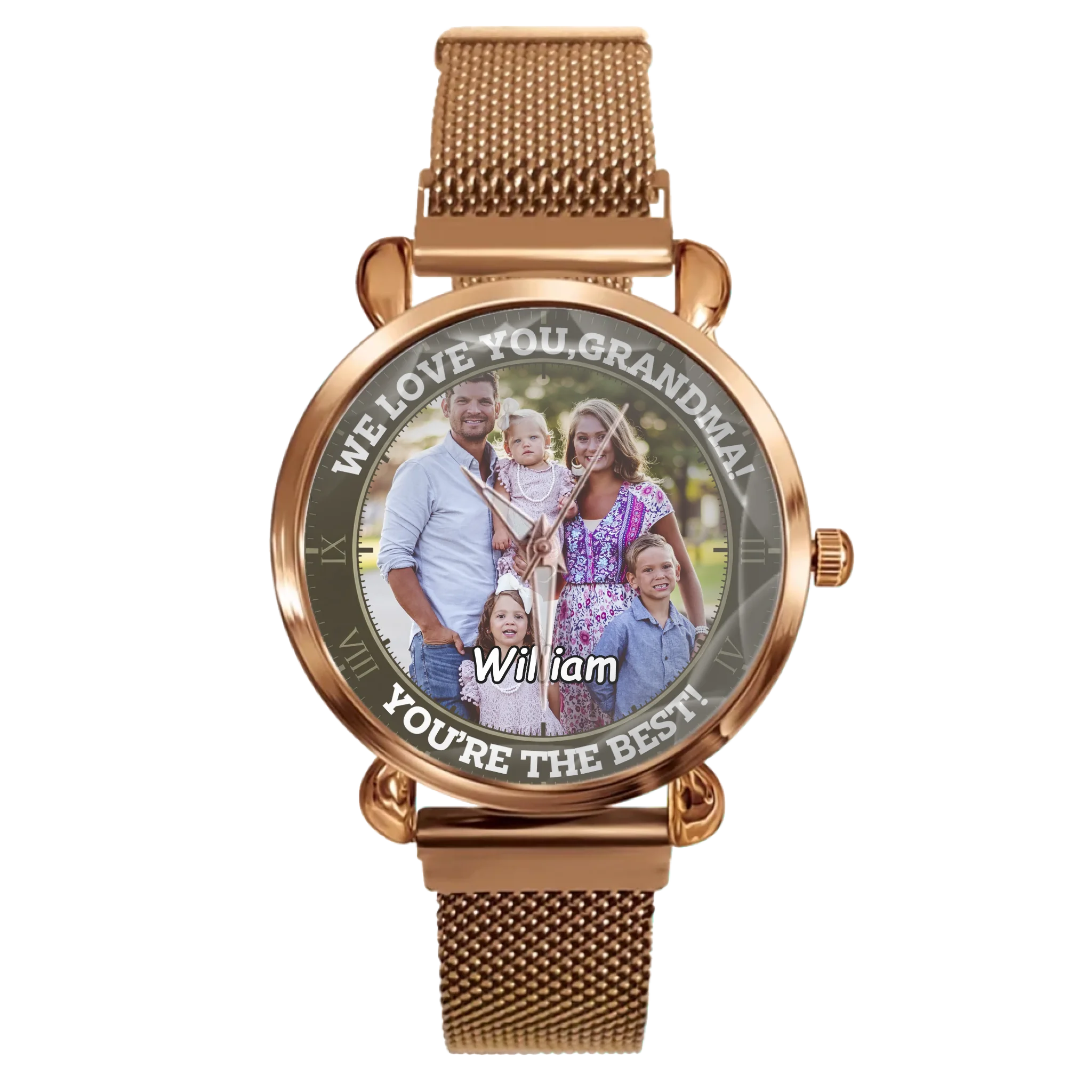 Custom Family Keepsake Watch – Personalized Photo Dial Timepiece