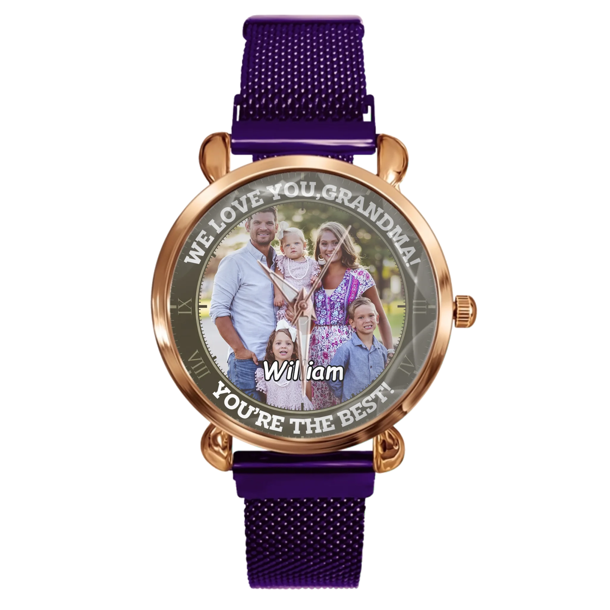 Custom Family Keepsake Watch – Personalized Photo Dial Timepiece