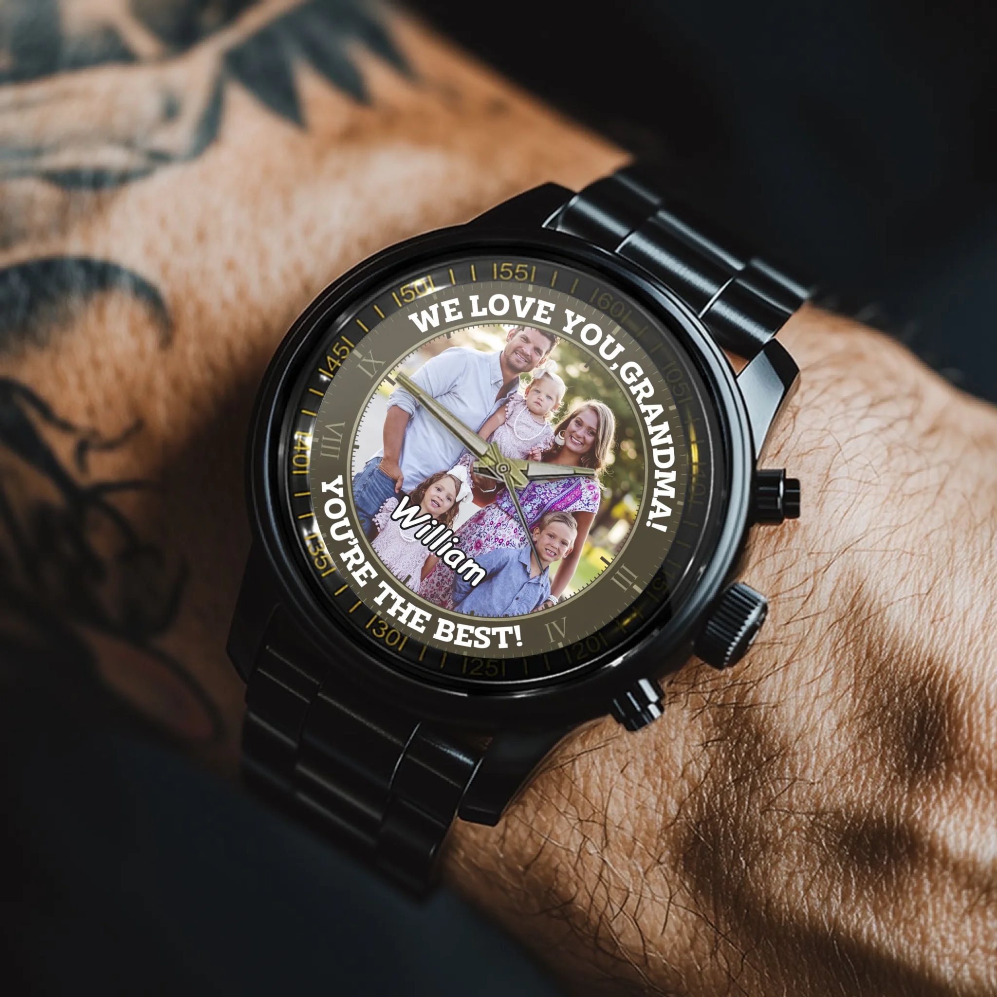 Custom Family Keepsake Watch – Personalized Photo Dial Timepiece