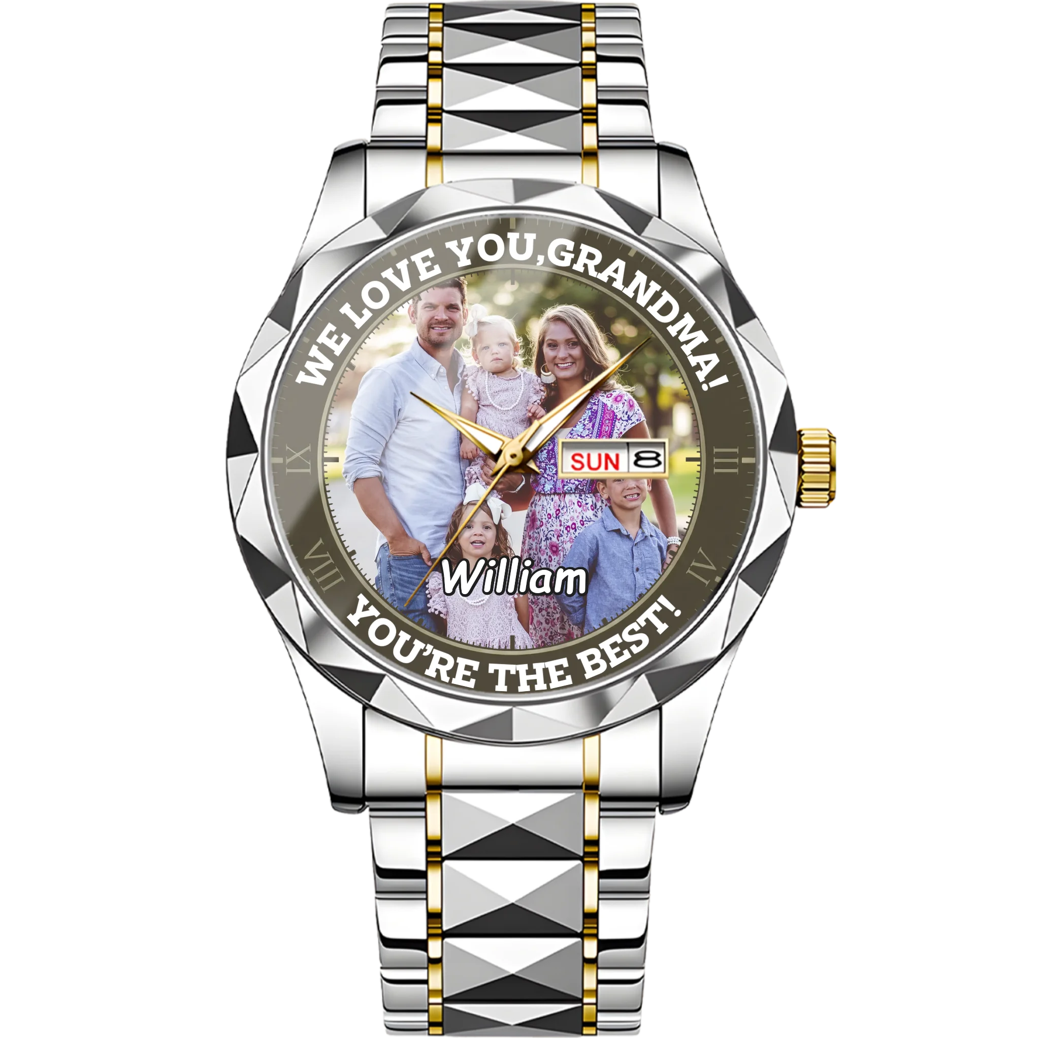 Custom Family Keepsake Watch – Personalized Photo Dial Timepiece