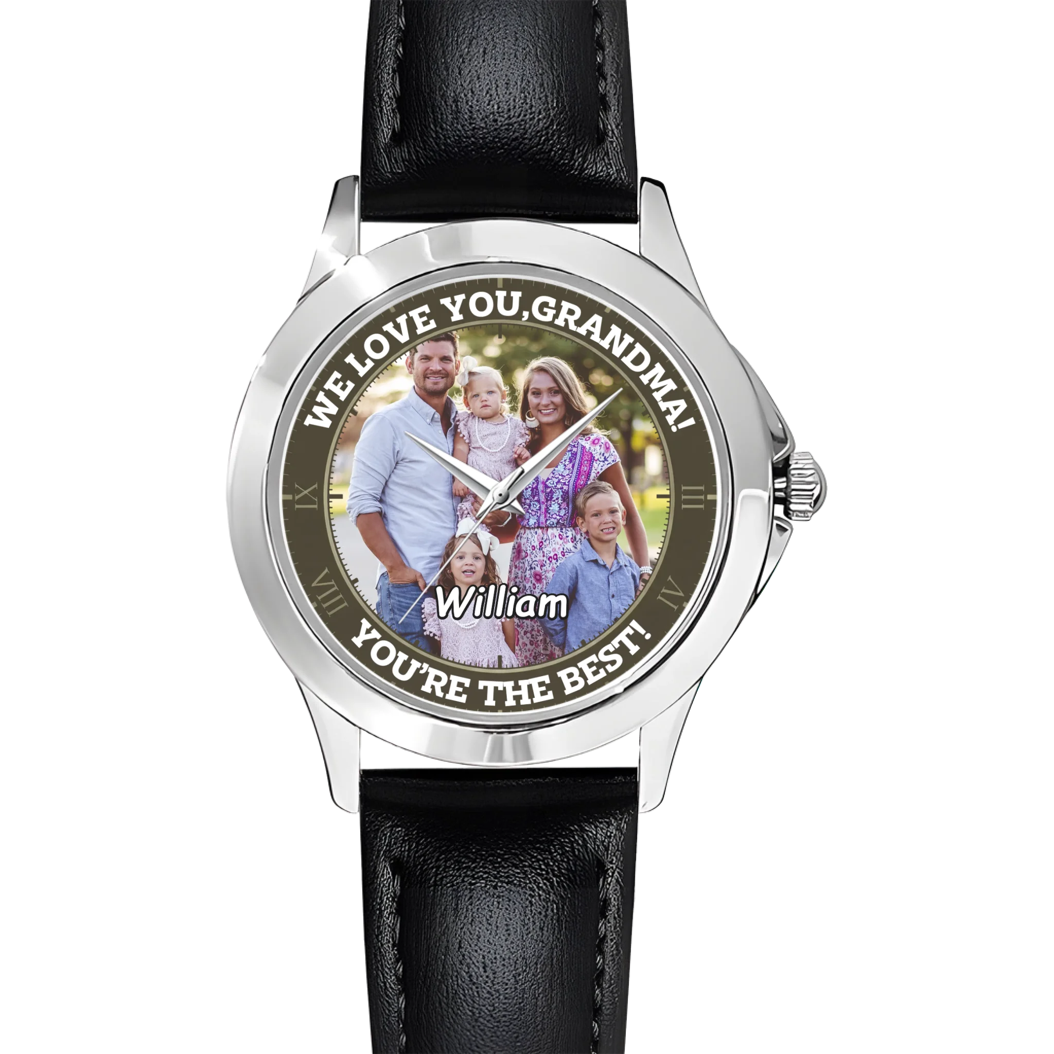 Custom Family Keepsake Watch – Personalized Photo Dial Timepiece