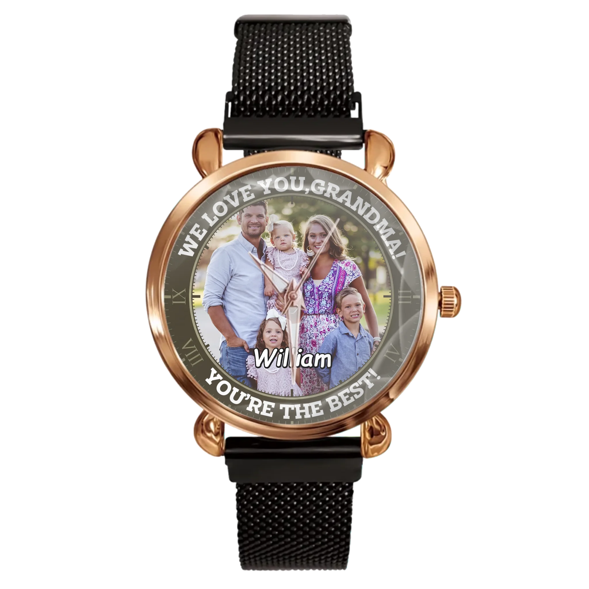 Custom Family Keepsake Watch – Personalized Photo Dial Timepiece