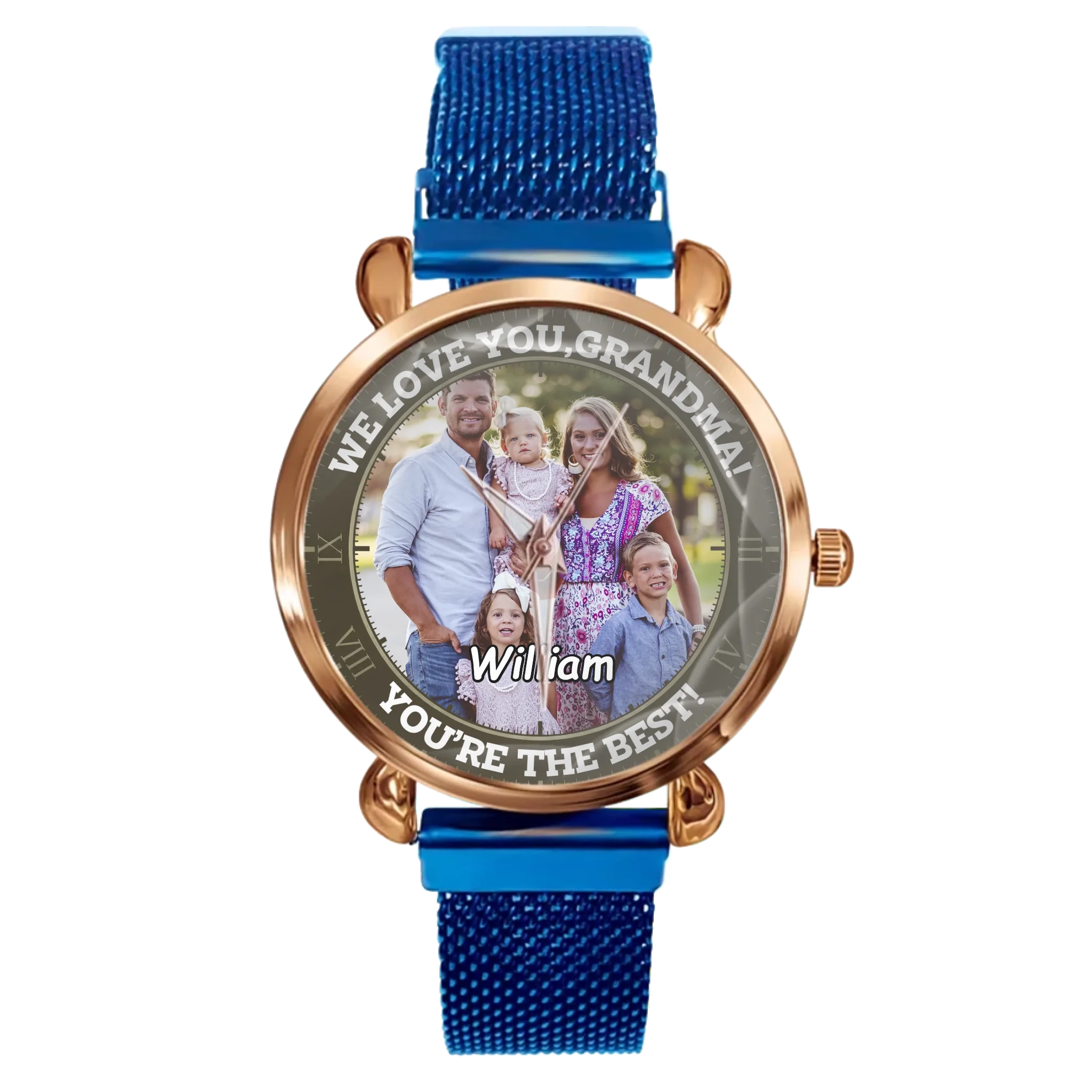 Custom Family Keepsake Watch – Personalized Photo Dial Timepiece